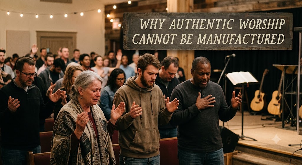 Authentic worship cannot be manufactured. It cannot be packaged, programmed, rehearsed into existence, or produced by the